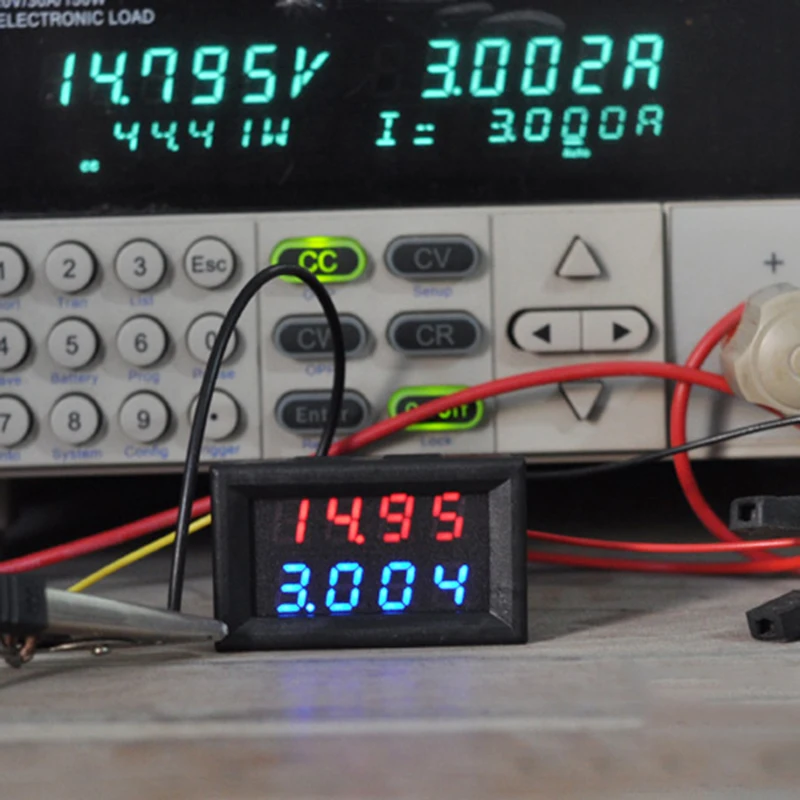 Цифровой вольтметр постоянного тока 200 в 10 А Панель Ампер Вольт Напряжение измеритель тока тестер Амперметр Напряжение измеритель тока двойной светодиодный дисплей