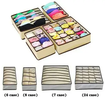

Storage Box organizer Foldable Underwear Divider Box for Ties Socks Shorts Bra Washable Drawer Closet Organizers 6/7/8/24 Grids