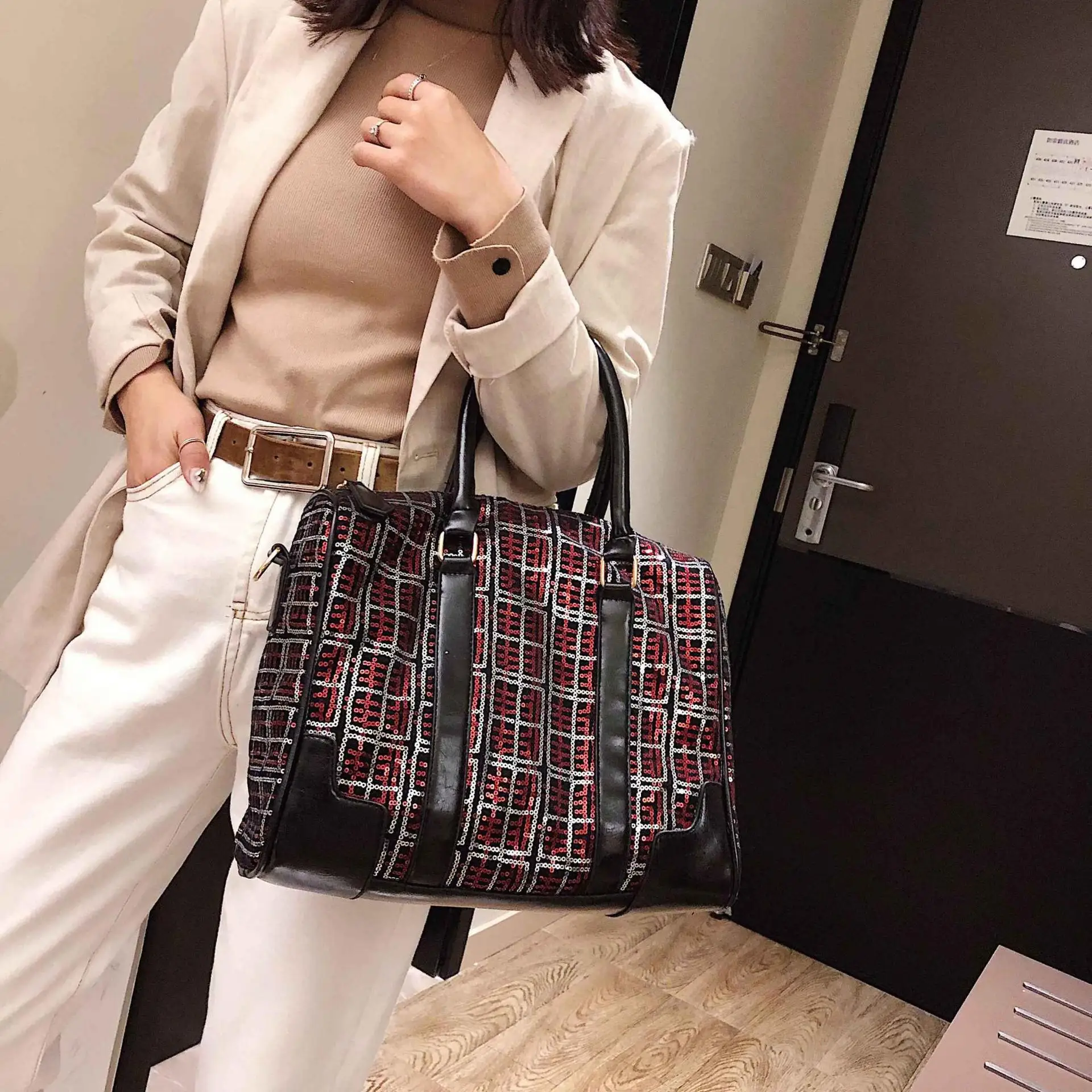

Big Bag Women's 2019 New Style Autumn And Winter Large-Volume Tote Bag Glorious Handbag Korean-style-Style Crossbody Bag
