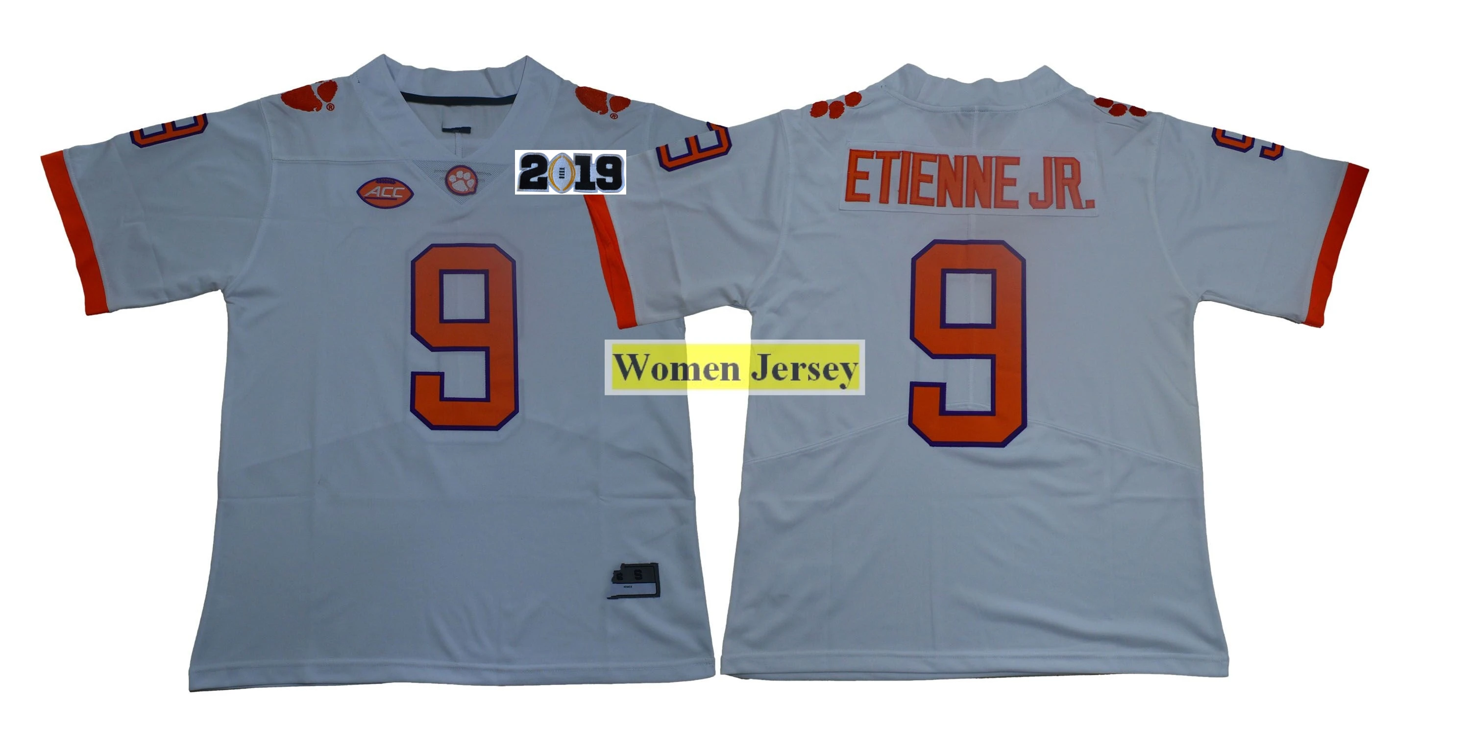 Женский свитер Clemson college 16 Trevor Lawrence#4 Deshaun Watson#9 Wayne Gallman II, белый, фиолетовый, оранжевый - Цвет: 2019
