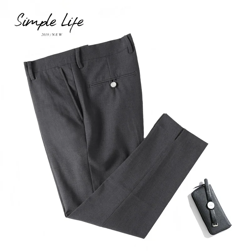 Zogaa 2019 New Summer Autumn Male Trousers Mens Korean Version Slim Feet Straight Suit Pants Cotton Smart Casual Male Suit Pants