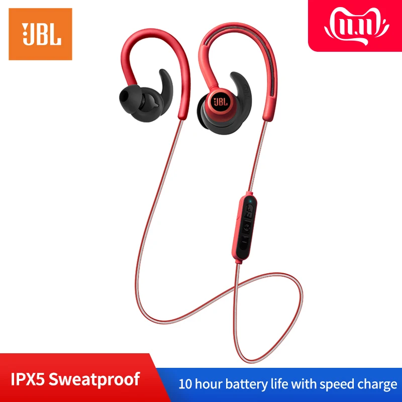 JBL Reflect Contour Bluetooth беспроводные наушники Jbl Stereo IPX5 Sweatproof с микрофоном спортивные