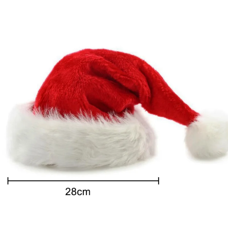Праздничная Рождественская шляпа, красная и белая длинная плюшевая Шляпа Санты, праздничные вечерние шляпы для взрослых - Цвет: A