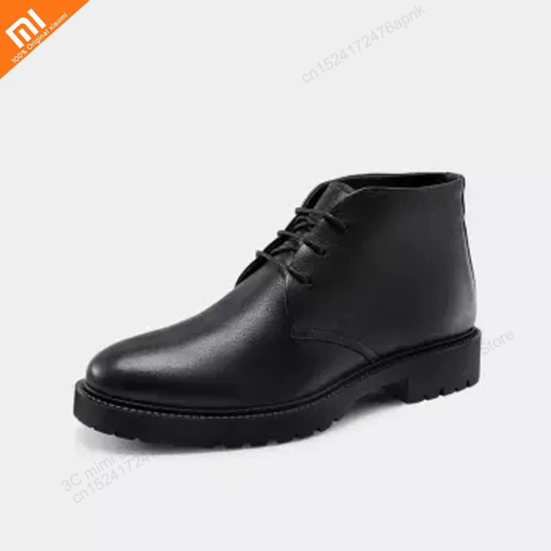  Xiaomi seven-faced men's wool pad plus velvet warm leather boots soft suede leather men's plus velv