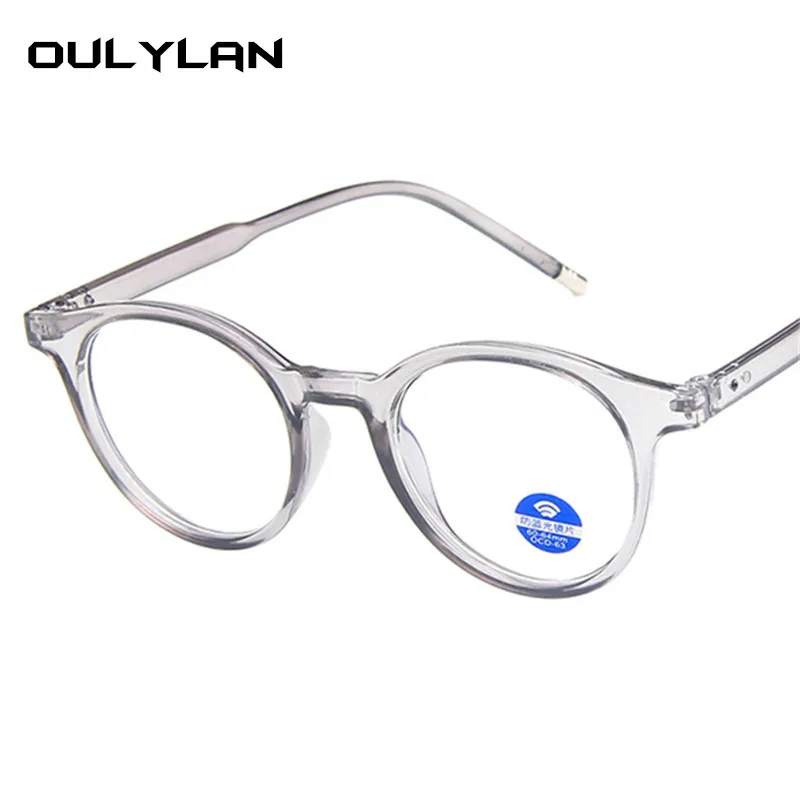 

Oulylan Women Glasses Frame Men Anti Blue Light Eyeglasses Frames Vintage Round Clear Lens Optical Spectacles