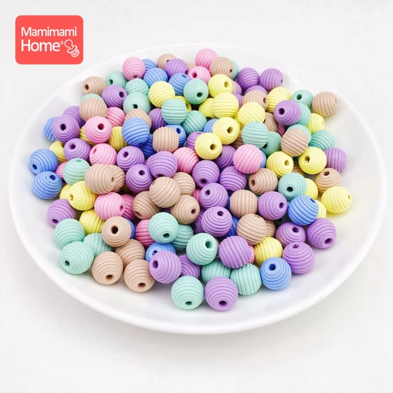 colorful Mamihome 18mm 50pc Wooden Beads Baby Teether Threaded Beads Wooden Blank DIY For Nursing Bracelets Gifts Children'S Goods Toys - Цвет: colorful