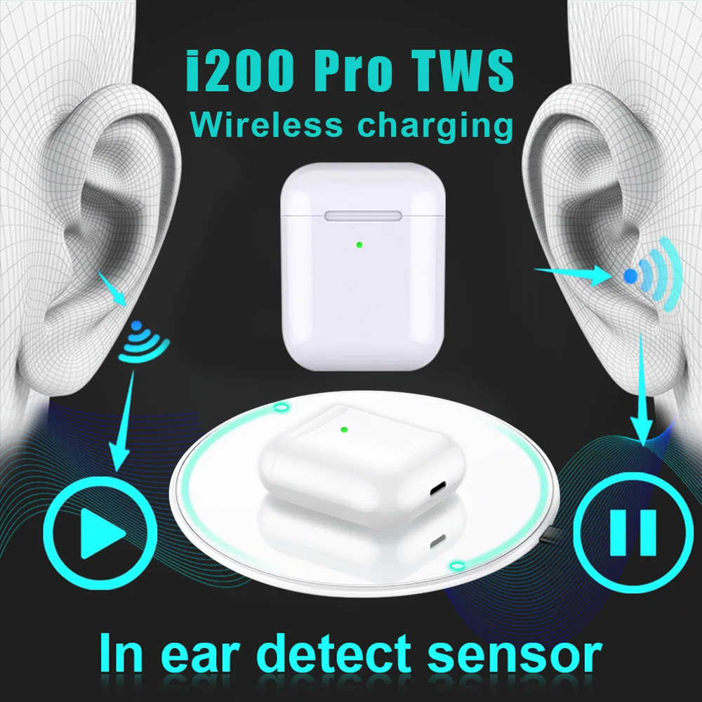 Оригинальные наушники i200Pro TWS Bluetooth, всплывающие беспроводные наушники, датчик обнаружения ушей, беспроводная гарнитура для зарядки, bluetooth-наушники