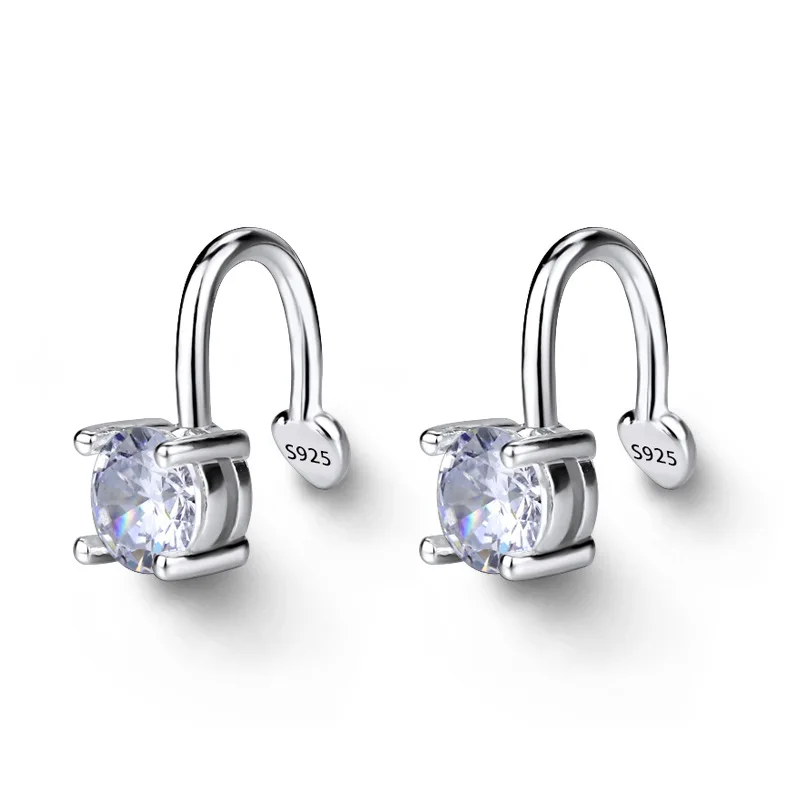 Серьги-клипсы женские из серебра 925 пробы с фианитами 2020 | Украшения и аксессуары