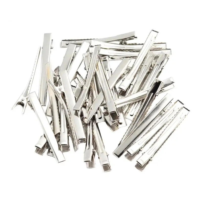 30 Pieces 7.6CM Silver Iron Alligator Teeth Prongs Clips Hair Pins Hair Bows