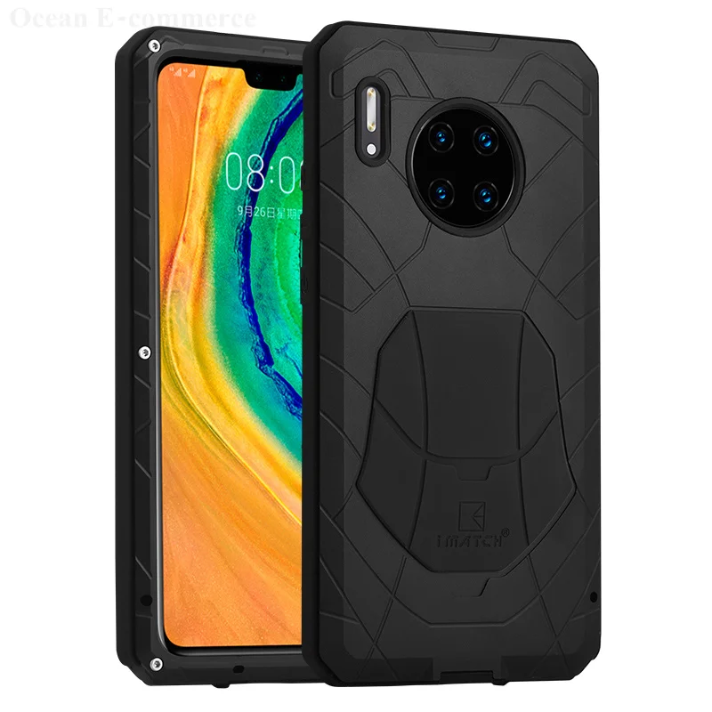 Imatch для huawei mate 30 Pro Чехол для Телефона Жесткий Алюминиевый металлический чехол с полной защитой ударопрочный Прочный корпус - Цвет: Черный