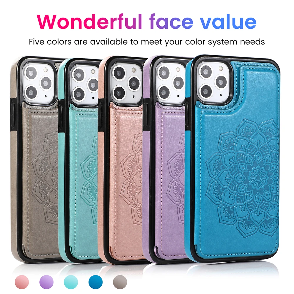 For iPhone 11 Pro Max 6S 6 7 8 Plus XS Max 2020 Case Wallet with Card