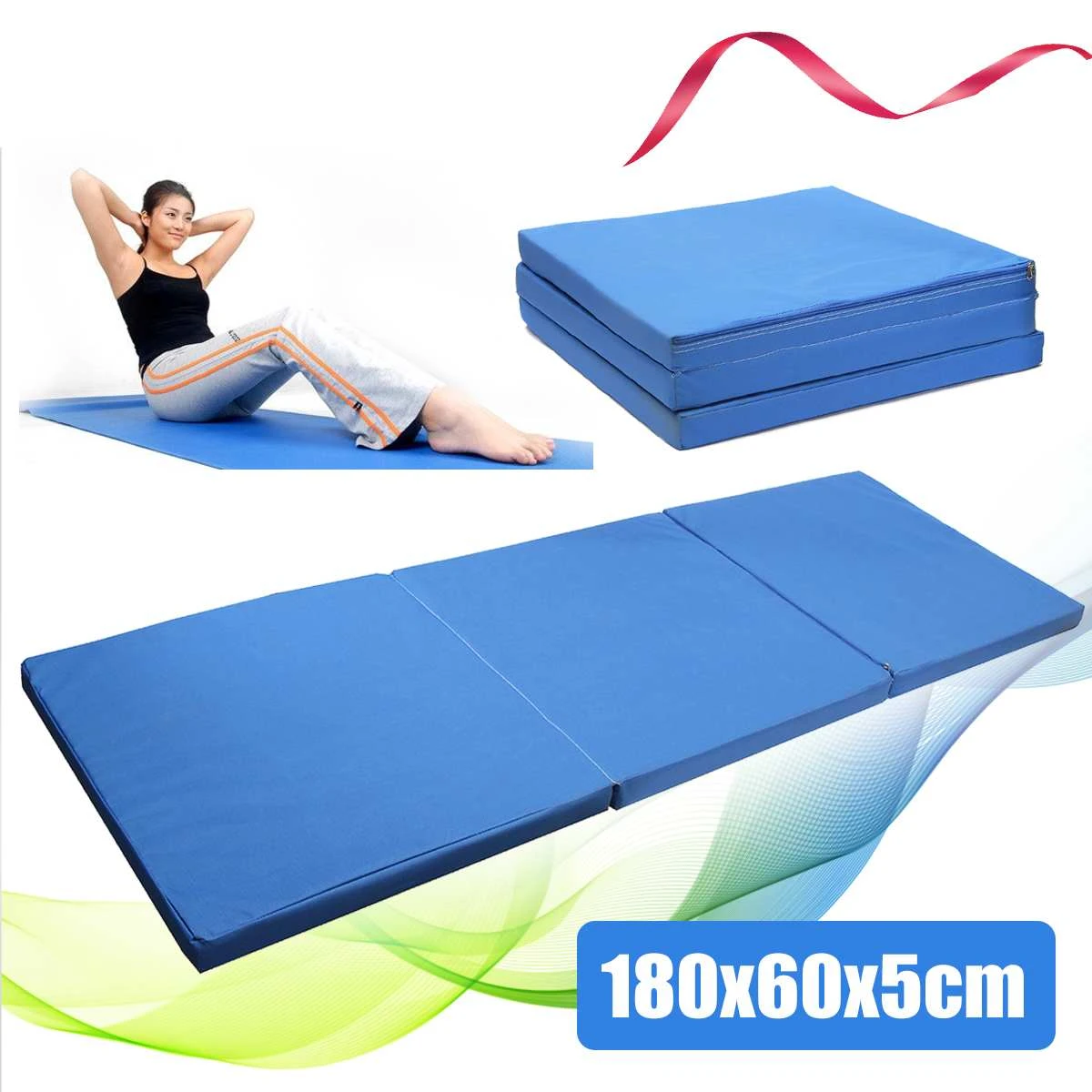 Esterilla para gimnasia, colchoneta gruesa de 180x60x5cm con tres paneles plegables para estiramiento, gimnasia, Fitness, ejercicio, Yoga, deporte|Gimnasia| - AliExpress