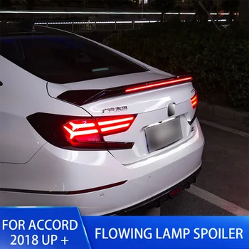 

New Design Rear Wing Spoiler For Honda ACCORD 2018 2019 Flowing Brake Lamp Trunk Lid ABS Plasti Car Spoiler Wing for accord Part
