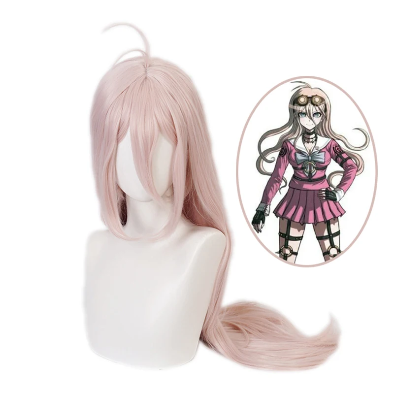 Danganronpa V3 ирума Miu Для женщин светильник розовый длинный парик Косплэй костюм для косплея данганронпа Уганда