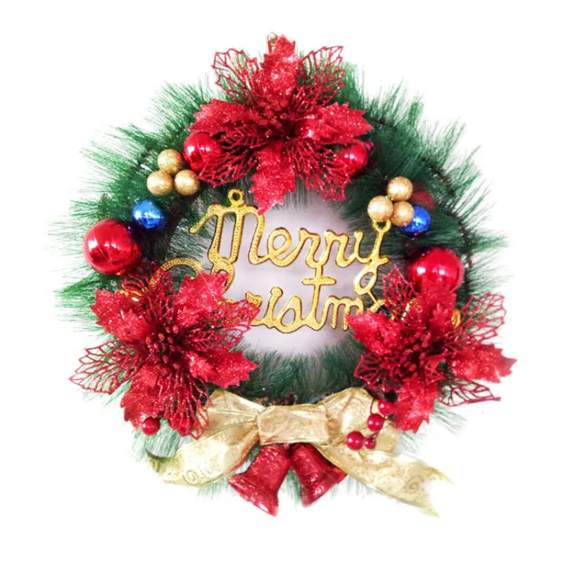 New Year's Garland Christmas Wreath Pendant Shopping Mall Christmas Tree Door Decoration Advent Wreath Guirnalda Navidad