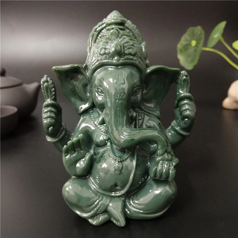 

Man-made Stone Lord Ganesha Statue India Buddha Elephant God Ganesh Sculptures Home Office Garden Decoration Buddha Statues