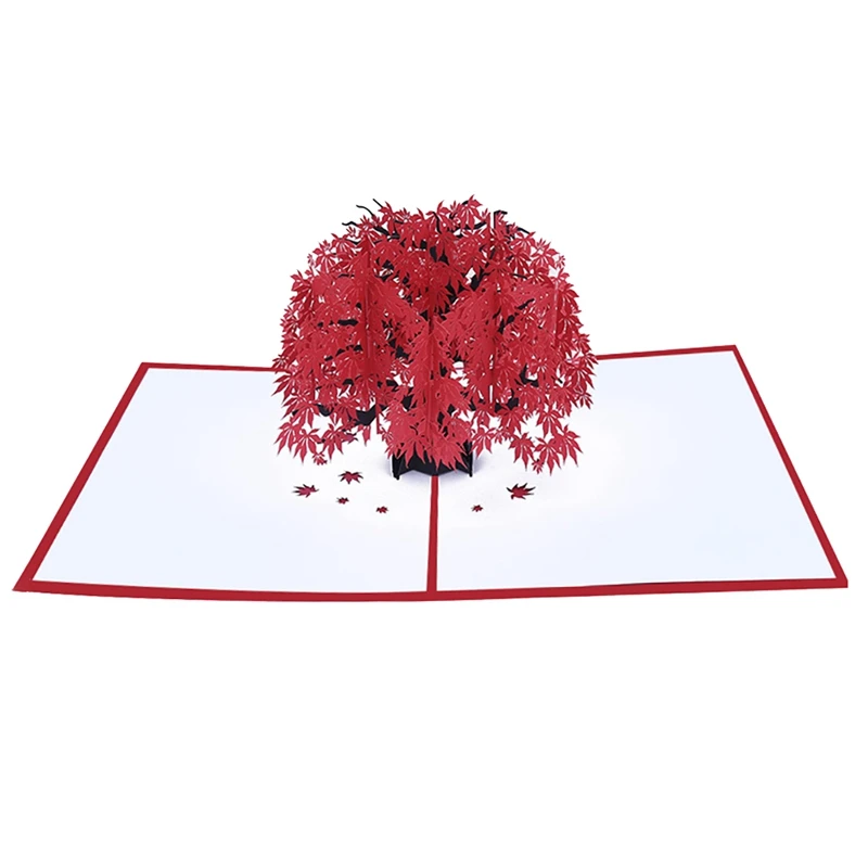  2020 Red Maple Leaf Card Birthday Card Holiday Anniversary Greeting Card Invitation Card Wedding In - 4000558571871