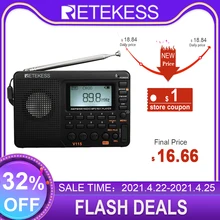 RETEKESS V115 Radio AM FM SW Tasche Radio Kurzwelligen FM Lautsprecher Unterstützung TF Karte USB REC Recorder Schlaf Zeit