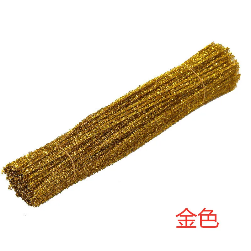 30/50/100pcs Glitter Chenille Stems Pipe Cleaners Plush Tinsel Stems Wired  Sticks Kids Educational DIY