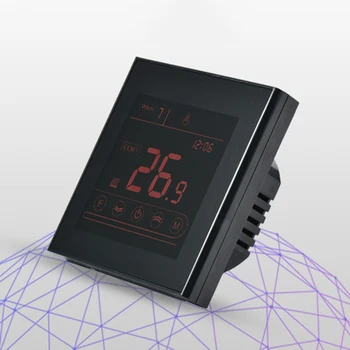 

WIFI Electric Heating Thermostat Wireless Digital LCD Touch Screen App Control Temperature Controller 220V (Black)