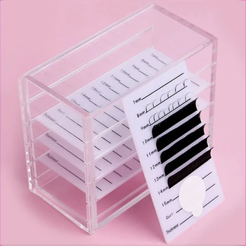 

5 layers clear eyelash storage box Makeup Display Container Eyelashes Glue Pallet Holder Grafting Eyelash Transparent Container