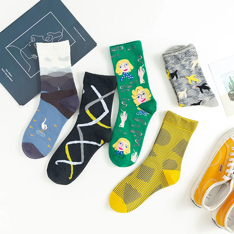 Новое поступление женские забавные носки женские хлопковые носки с мультяшным рисунком счастливые носки унисекс Harajuku женские носки