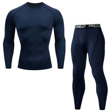 Мужская одежда, спортивный костюм для фитнеса, термобелье, базовый слой, компрессионная футболка, леггинсы, длинное нижнее белье, термобелье, спортивная одежда