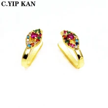 C.YIP KANFashion U образная позолоченная клипса для ушей медная микро