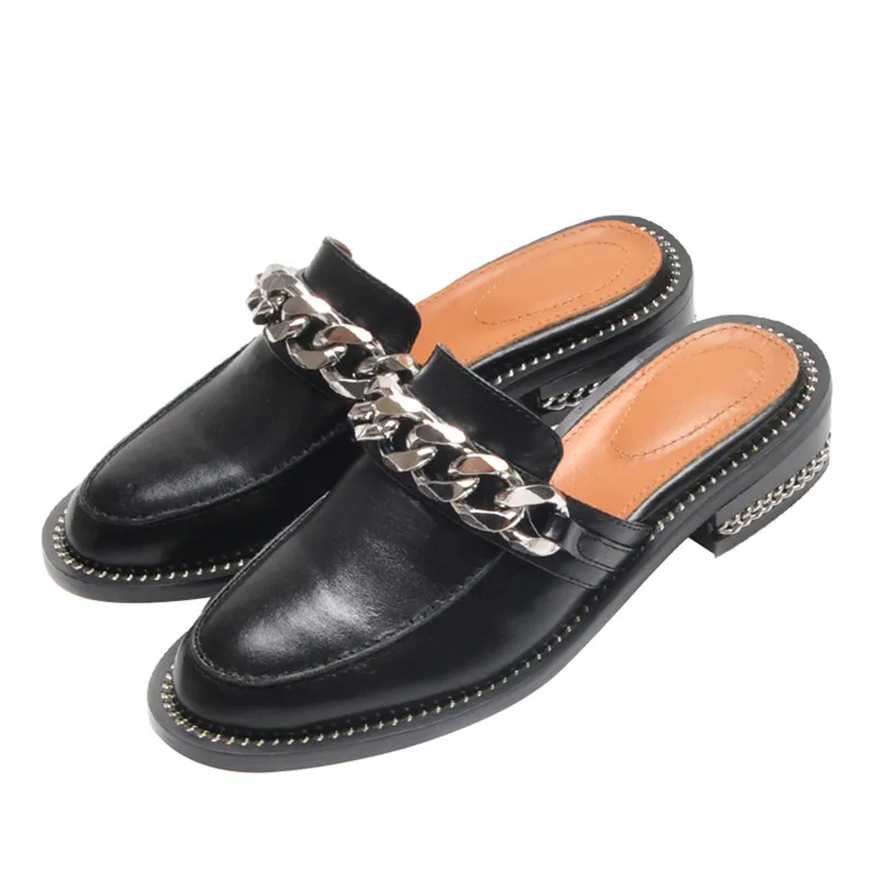 

Jady Rose 2020 New Chain Decor Women Slippers Casual Flat Shoes Woman Fashion Slides Female Mules Espadrilles Ladies Flats