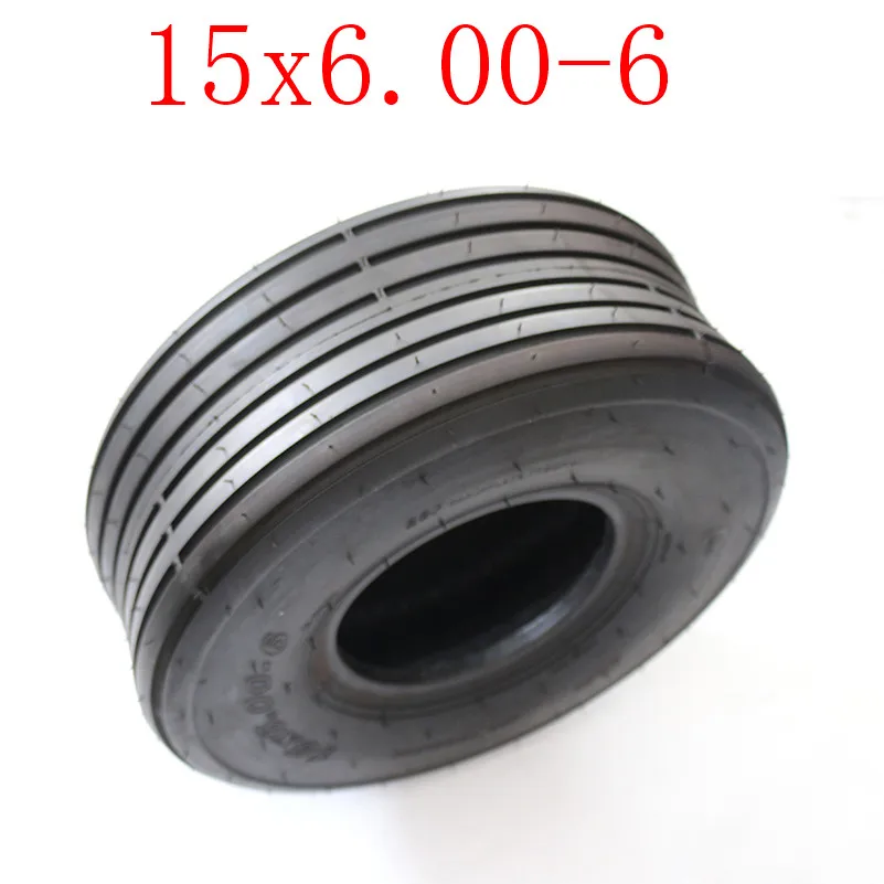 only tyre Размер 15x6. 00-6 прямые ребра газон& Сад шины колеса 15X6-6 дюймов 168CC картинг мотоцикл обод колеса с бескамерной шиной - Цвет: only tyre