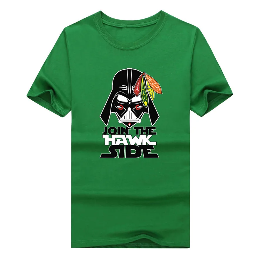 Новая футболка из хлопка Chicago Blackhawks Star Wars Join The Hawk Side Darth Vader - Цвет: 7