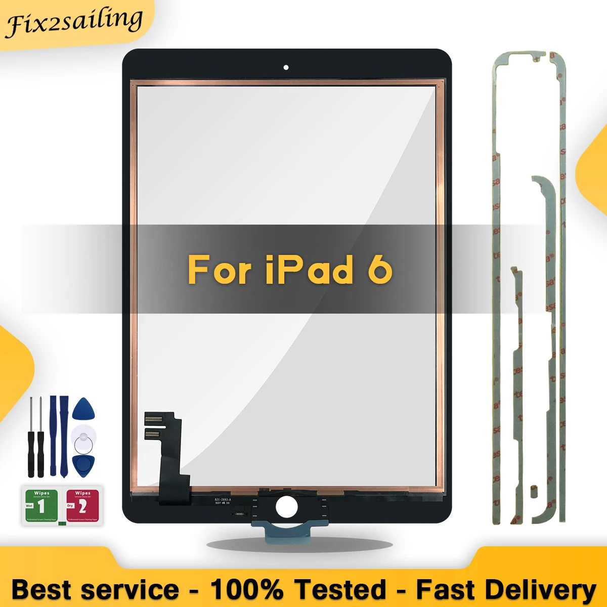  for iPad Air 2 Touch Screen Replacement for iPad Air 2nd Gen  9.7 Screen Replacement A1566 Digitizer Sensor A1567 Touch Digitizer Panel  Glass No Home Button Repair Parts Black (Without LCD) 