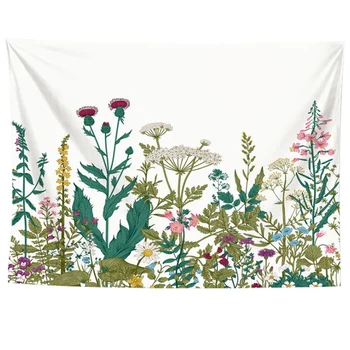 

Colorful Floral Tapestry For Living Room Bedroom Decor Bedspread Tropical Plant Leaves Printed Wall Hanging Tapestry Fabrics