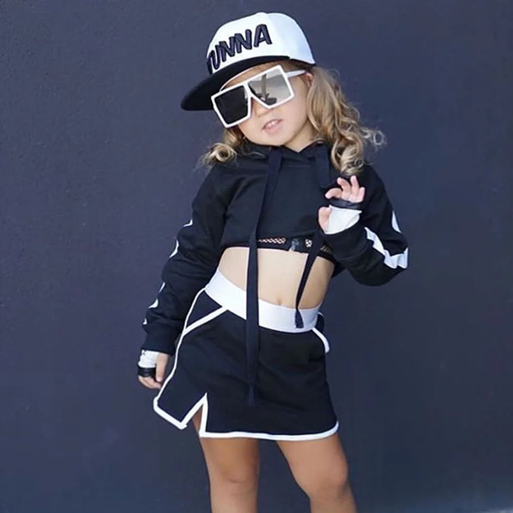 Детский комплект из 2 предметов для маленьких девочек Свитшот спортивная одежда