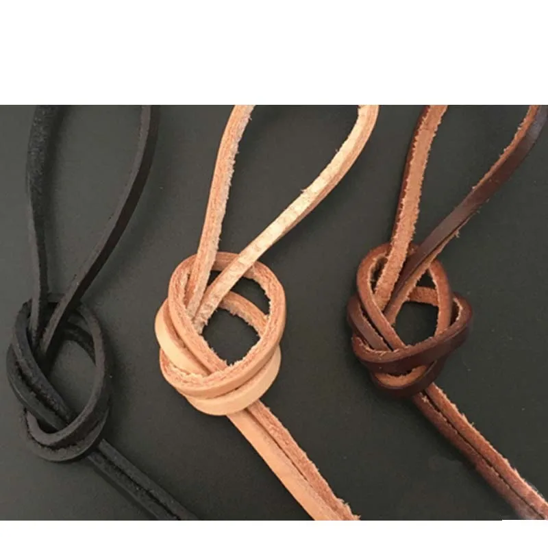 Vintage 100% Genuine Cowhide Leather Cord Strip Flat Rope String DIY Braided Craft Jewelry Bag 5 meters Leather Cord Leather Fabric Leather Material Handmade Leather