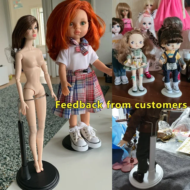 Cute Adjustable Metal White/Black Doll Dummy Puppet Wrist Stand Holder Bracket Support Dollhouse Accessory Toy Display Kid Gift 6