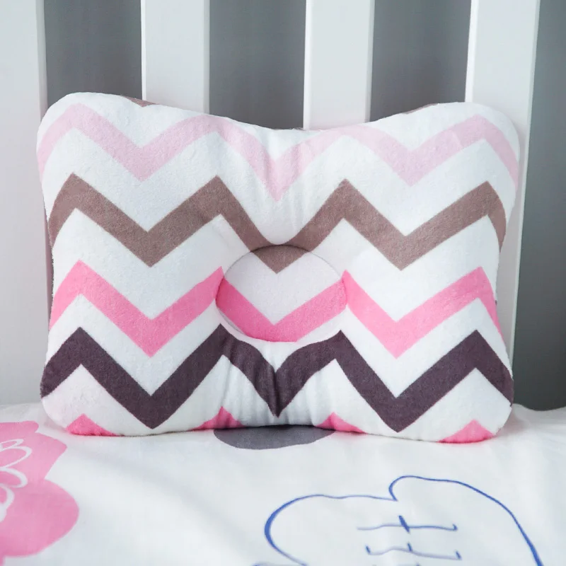 Pink brown wave Muslinlife защита головы Подушка для новорожденного ребенка Детские подушки с животным принтом хлопок детская подушка для сна позиционер Прямая поставка - Цвет: Pink brown wave