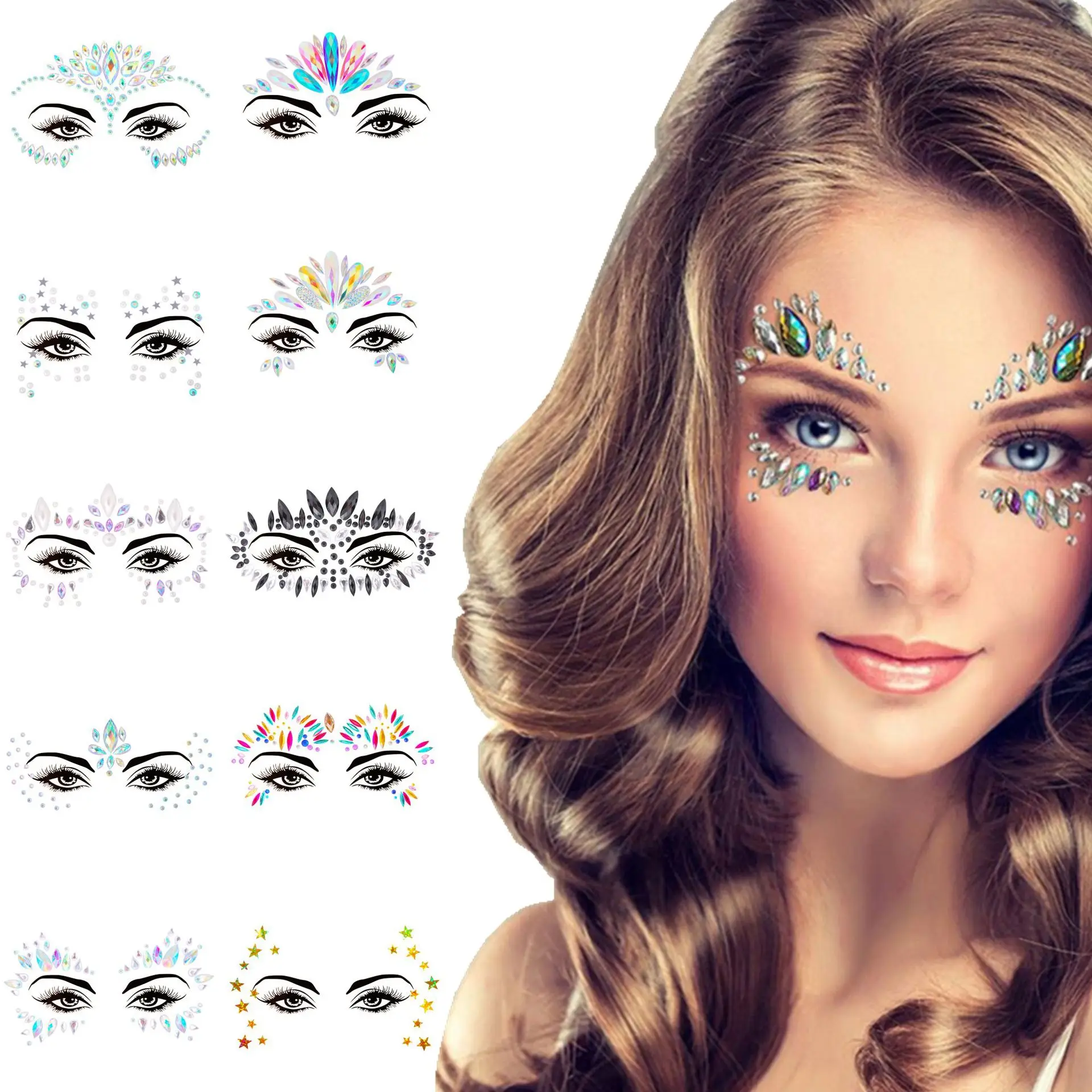 Set Accessoire Fête D'hiver : Serre-tête Flocon De Neige + Autocollants Strass étoile - Pour Noël, Carnaval, Soirées à Thème - 10