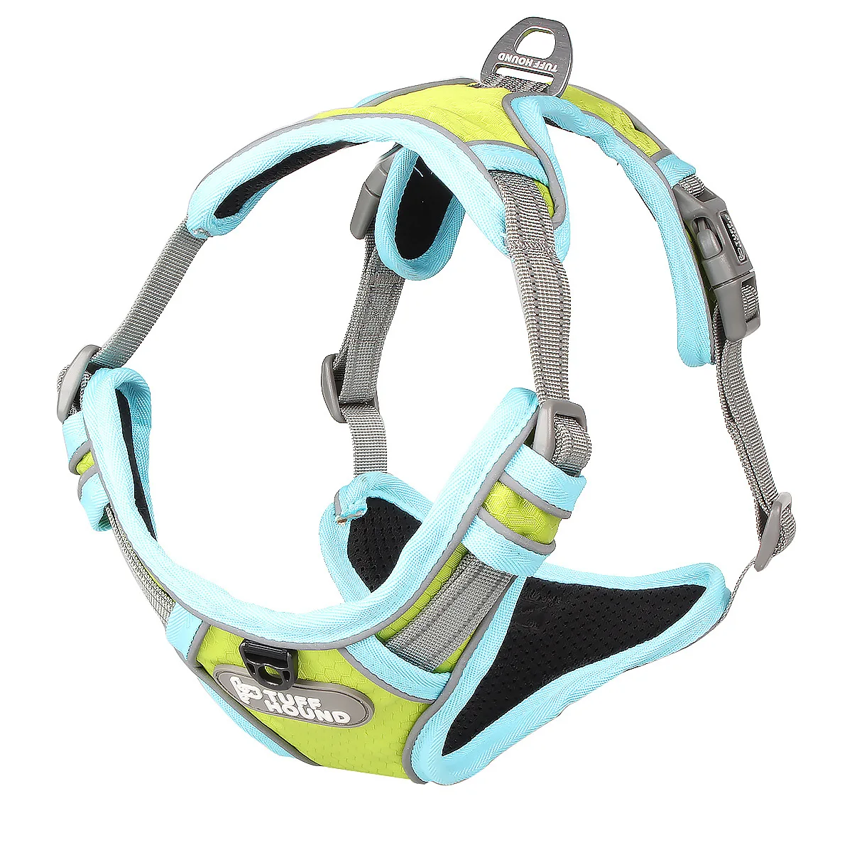 Fluorescent green Регулируемый поводок для собак без тяги светоотражающий нейлоновый поводок для собаки нагрудный ремень жилет стеганый для средних больших автоматический поводок для собак тренировочная безрукавка - Цвет: Fluorescent green