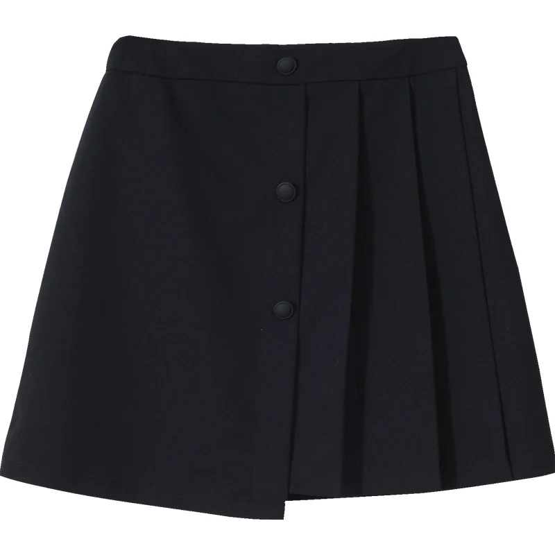 Mishow Осенняя Женская однотонная Офисная Женская юбка с высокой талией, мини-юбка трапециевидной формы, асимметричная плиссированная Женская юбка MX19C1539