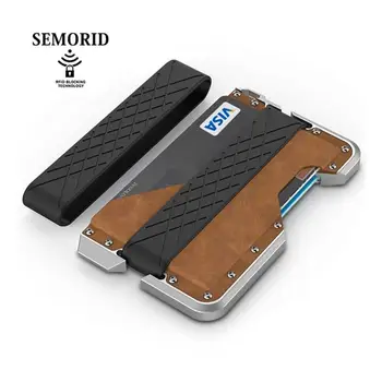 

SEMORID Rfid Anti Theft Metal Credit Card Holder Men Wallet Money Bag Slim Small Wallet Male Mini Smart Minimalist Pocket Wallet