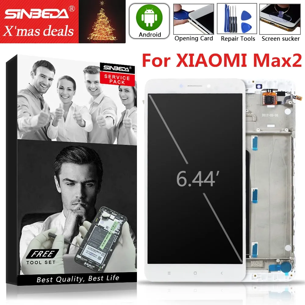 

6.44" Original For XIAOMI Mi Max 2 Display LCD Digitizer Touch Screen with Frame For XIAOMI Max2 LCD Screen MI MAX 2 LCD Display