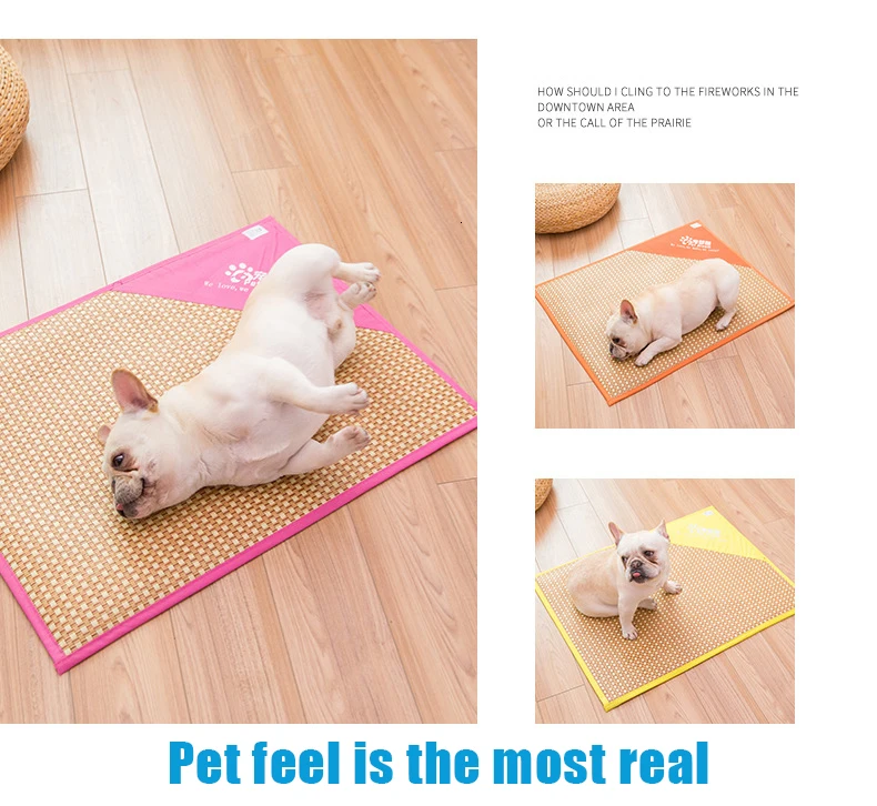 Pet Mat Rattan Dog Summer Mat Cat Mat Cooling Small and Medium Pets Universal Bed Pet Ice Pad Pet Summer Supplies