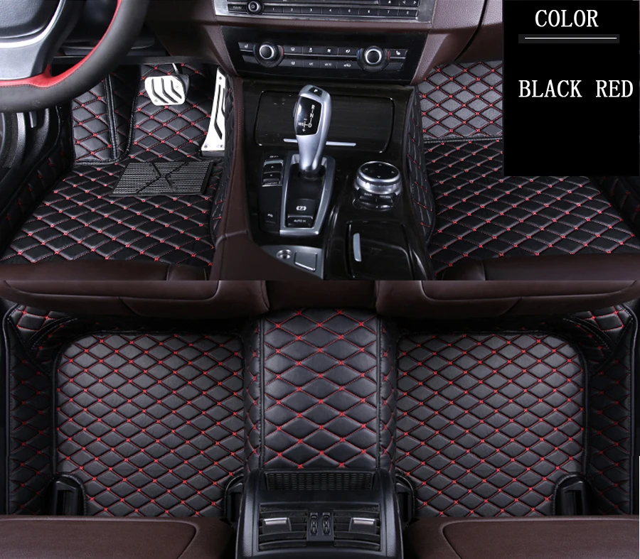 Автомобильный напольный коврик для ног volvo xc90 s60 v40 s40 xc60 c30 s80 v50 xc70 водонепроницаемые автомобильные аксессуары Стайлинг для левого привода - Название цвета: Black with red