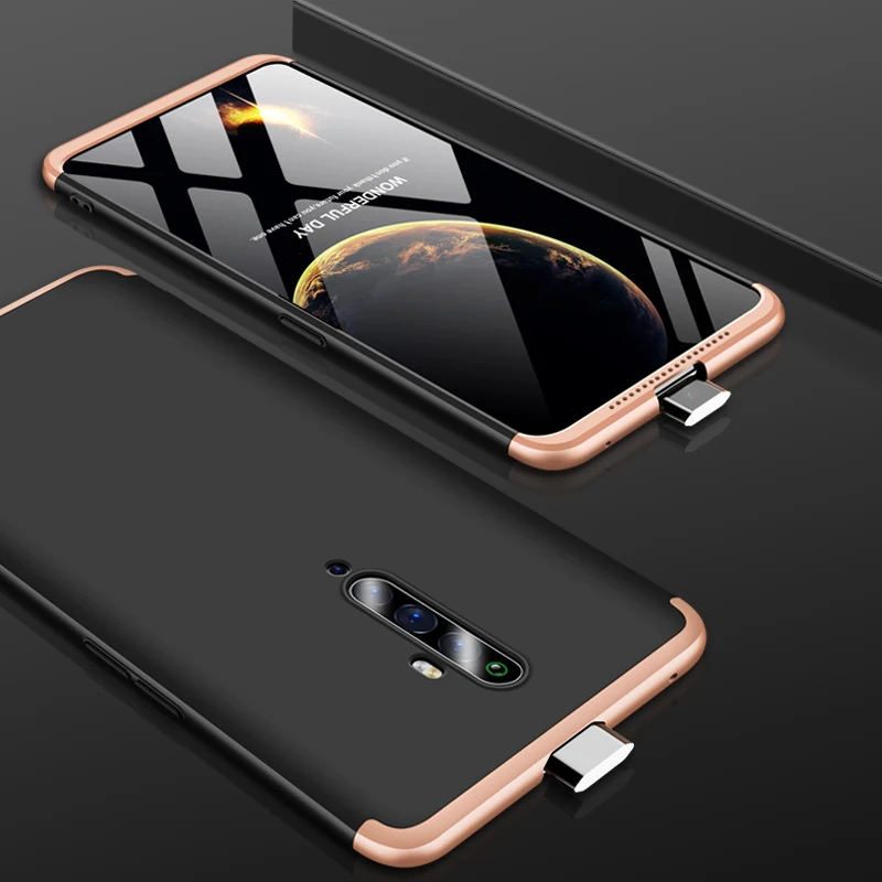 Gold Black Gold GKK чехол для OPPO Reno 2Z чехол 360 полная защита противоударный жесткий матовый со стеклянным покрытием чехол для OPPO Reno 2Z - Цвет: Gold Black Gold