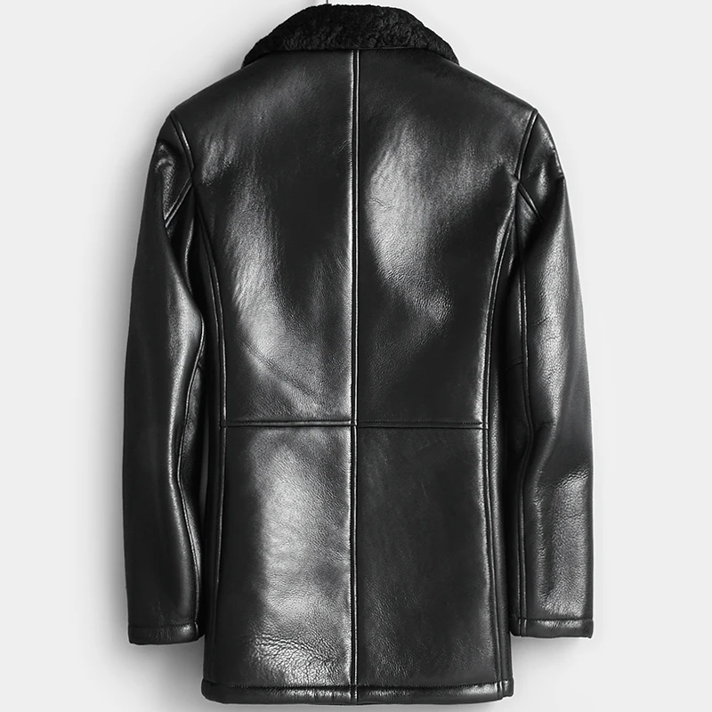 Мужская куртка из овчины на осень и зиму пальто натуральной для мужчин