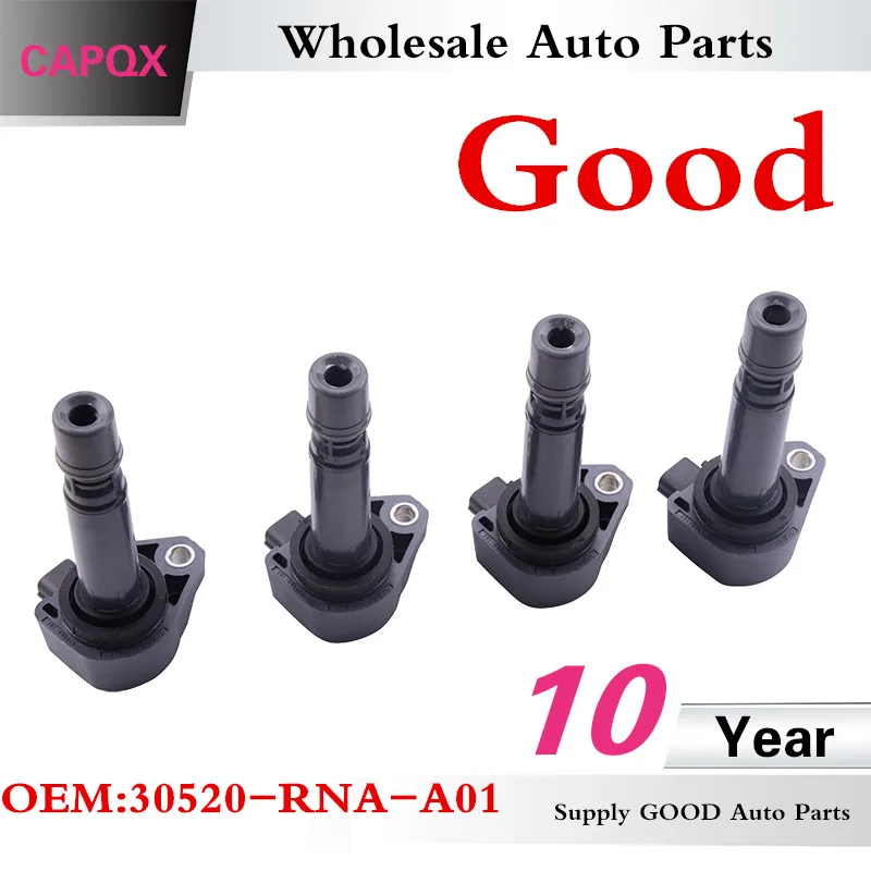 CAPQX 4PCS Ignition coil 30520-RNA-A01 For CIVIC FA1 1.8L Accord 2.0L CITY CRV 2007 2008 2009 2010 2011 2012 2013 2014 | Автомобили и