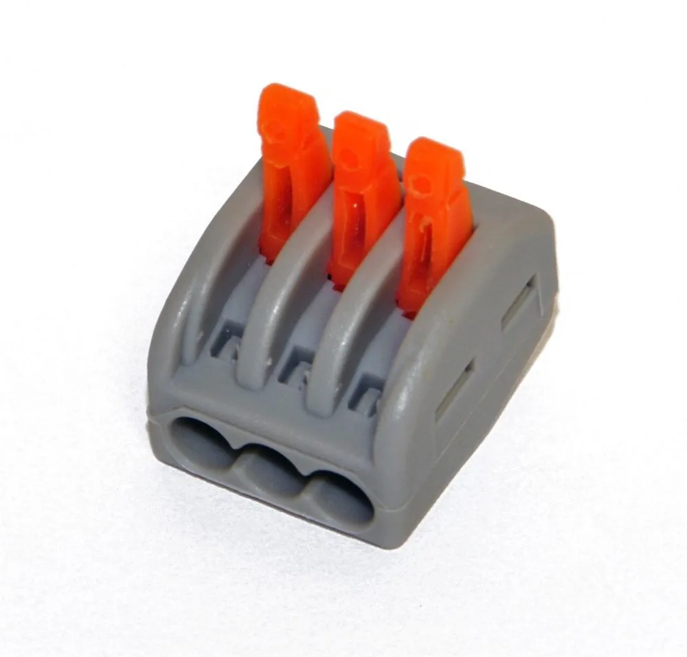 

1500PCS 3 Way - Reusable Spring Lever Terminal Block Electric Cable Connector Wire