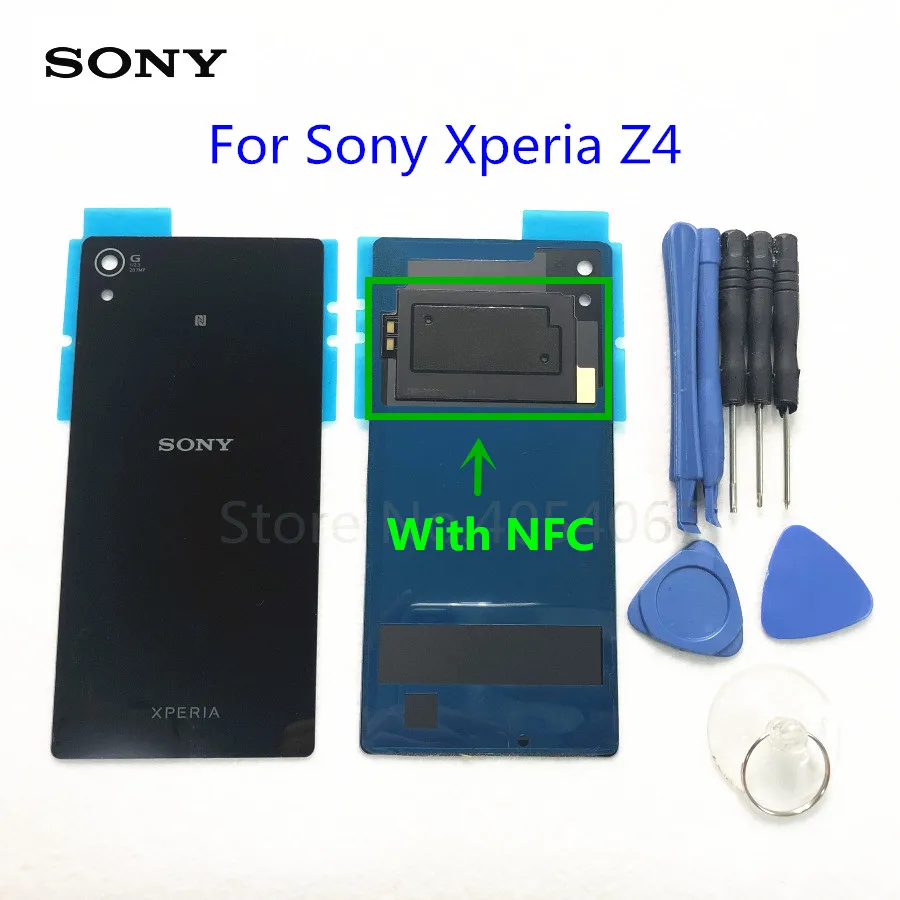 

Z4 Rear Glass Cover Back Housing For Sony Xperia Z4 Z3 Plus Z3+ E6553 E6533 Battery Door Lid Shell Case Replacement + NFC + Tool