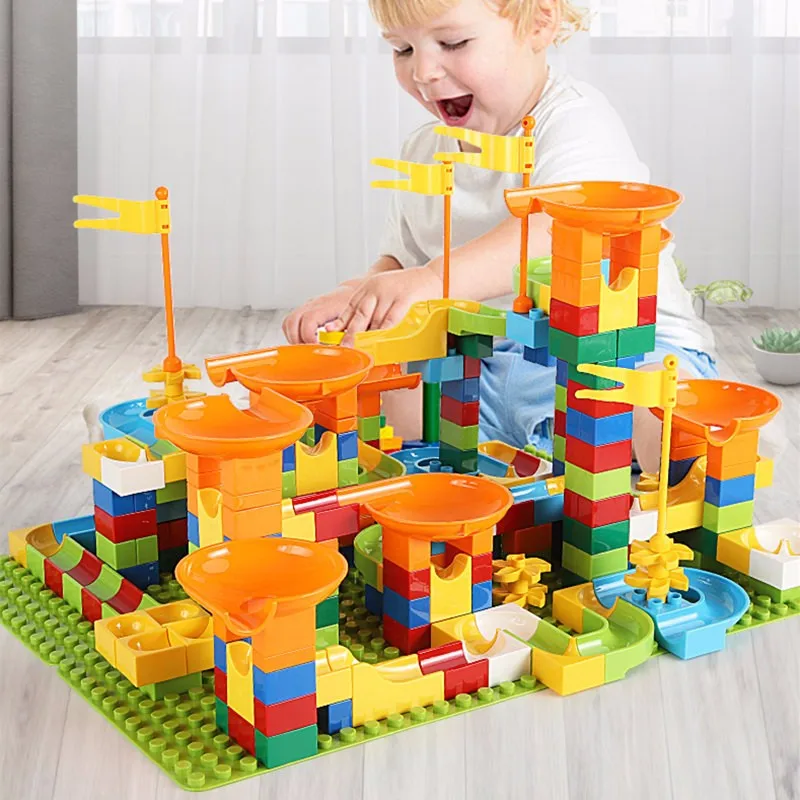 

81-324PCS Marble Race Run Big Block Compatible Building Blocks Funnel Slide Blocks DIY Assembly Bricks Toys For Children gift